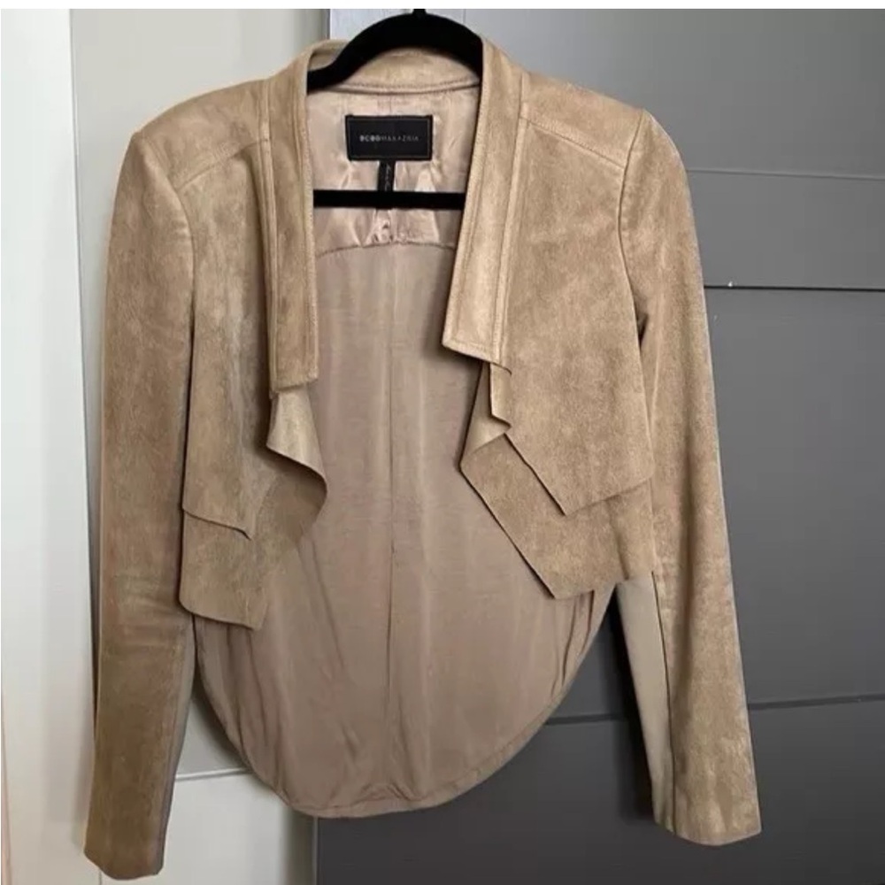 BCBGMaxAzria Suede Cowl Back Jacket small